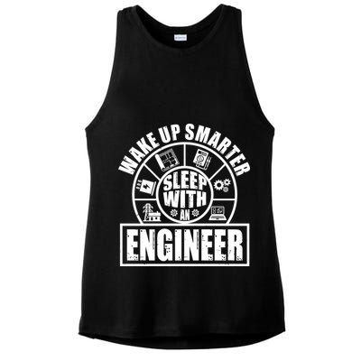 Funny Wake Up Smarter Sleep With A Engineer Ladies PosiCharge Tri-Blend Wicking Tank