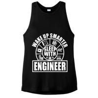 Funny Wake Up Smarter Sleep With A Engineer Ladies PosiCharge Tri-Blend Wicking Tank