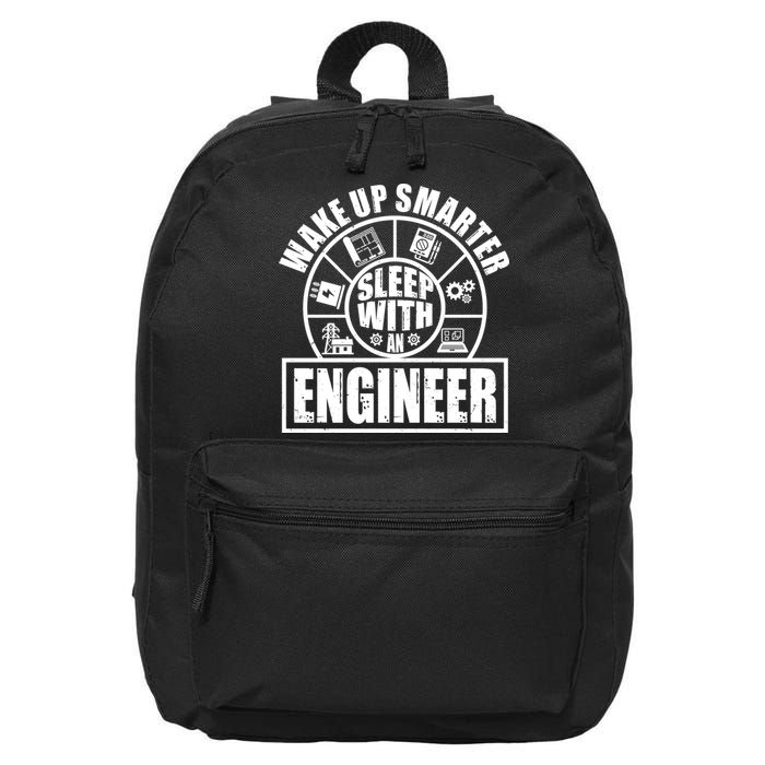 Funny Wake Up Smarter Sleep With A Engineer 16 in Basic Backpack
