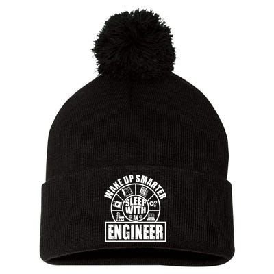 Funny Wake Up Smarter Sleep With A Engineer Pom Pom 12in Knit Beanie