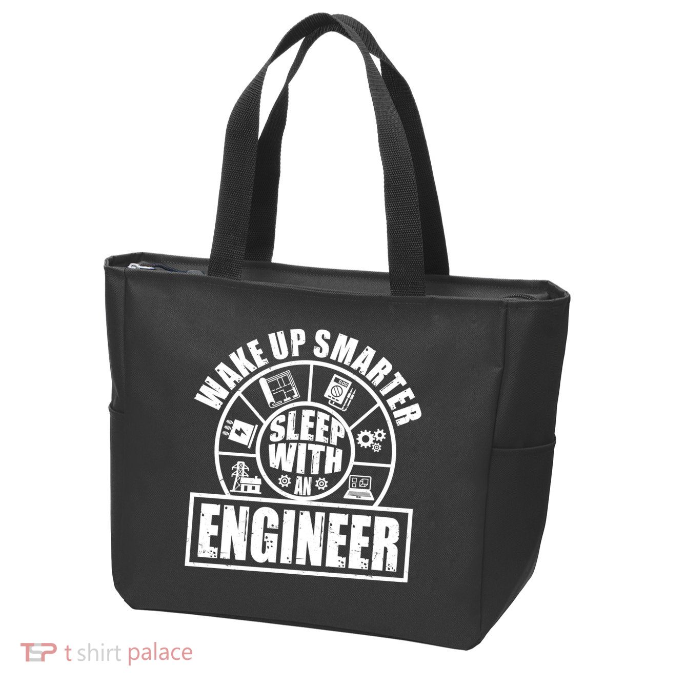 Funny Wake Up Smarter Sleep With A Engineer Zip Tote Bag