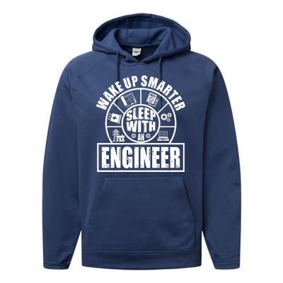 Funny Wake Up Smarter Sleep With A Engineer Performance Fleece Hoodie