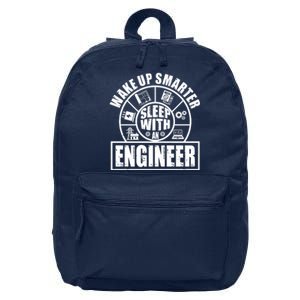 Funny Wake Up Smarter Sleep With A Engineer 16 in Basic Backpack