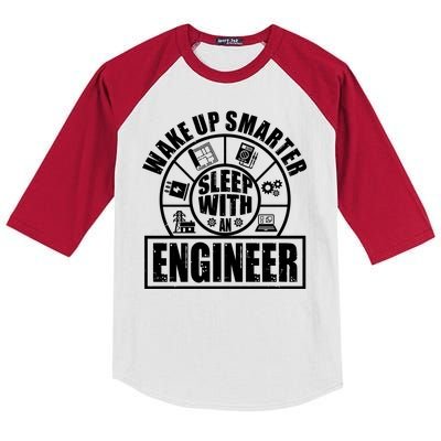 Funny Wake Up Smarter Sleep With A Engineer Kids Colorblock Raglan Jersey