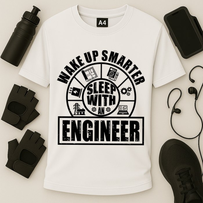 Funny Wake Up Smarter Sleep With A Engineer Performance Shirt