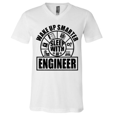 Funny Wake Up Smarter Sleep With A Engineer V-Neck T-Shirt