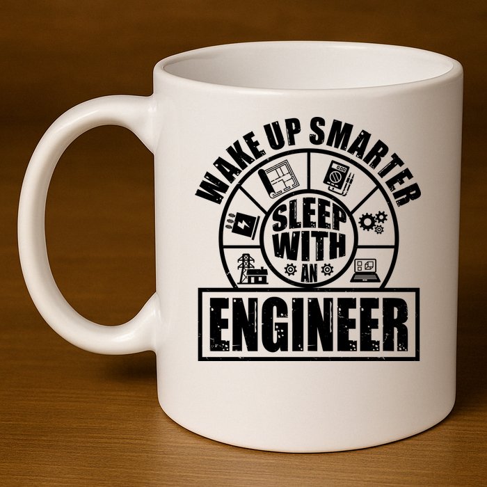 Funny Wake Up Smarter Sleep With A Engineer 11oz C Handle Ceramic Mug