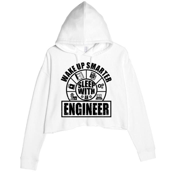 Funny Wake Up Smarter Sleep With A Engineer Crop Fleece Hoodie