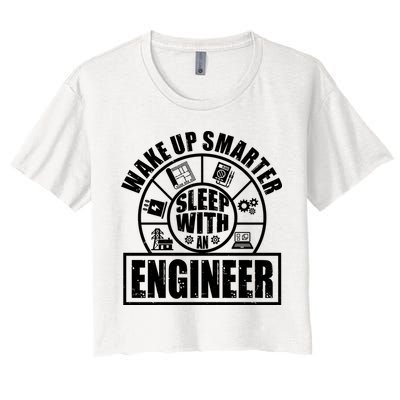 Funny Wake Up Smarter Sleep With A Engineer Crop Top