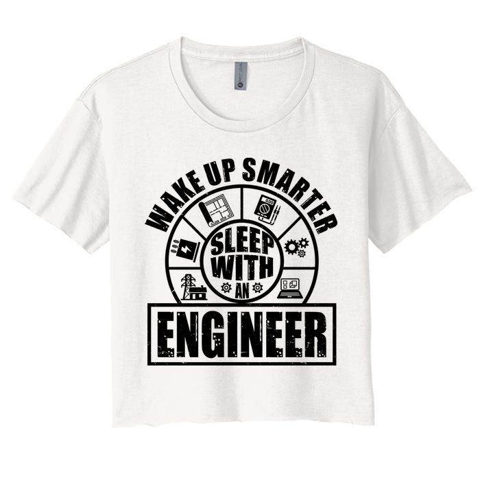 Funny Wake Up Smarter Sleep With A Engineer Crop Top