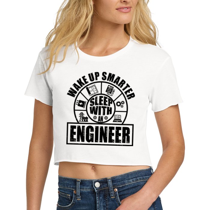 Funny Wake Up Smarter Sleep With A Engineer Crop Top