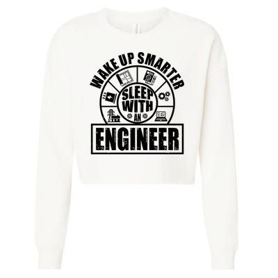 Funny Wake Up Smarter Sleep With A Engineer Cropped Pullover Crew