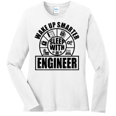 Funny Wake Up Smarter Sleep With A Engineer Ladies Long Sleeve Shirt