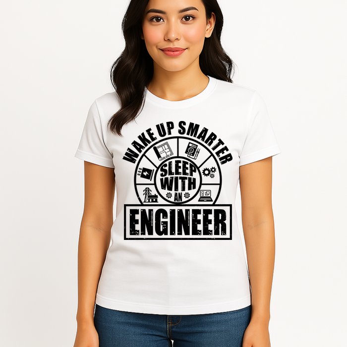 Funny Wake Up Smarter Sleep With A Engineer Womens T-Shirt