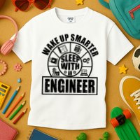 Funny Wake Up Smarter Sleep With A Engineer Kids T-Shirt