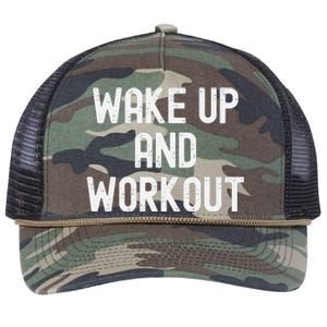 Funny Wake Up And Workout Gift Retro Rope Trucker Hat Cap