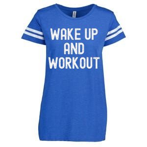 Funny Wake Up And Workout Gift Enza Ladies Jersey Football T-Shirt