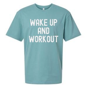 Funny Wake Up And Workout Gift Sueded Cloud Jersey T-Shirt