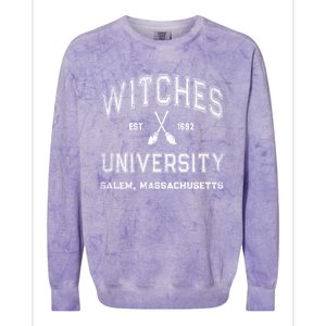 Funny Witches University Salem Massachusetts Witch College Colorblast Crewneck Sweatshirt