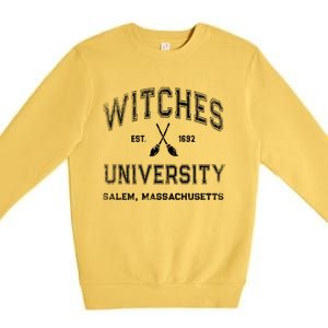 Funny Witches University Salem Massachusetts Witch College Premium Crewneck Sweatshirt