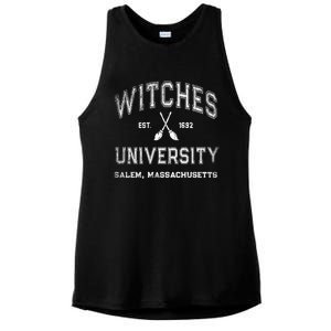 Funny Witches University Salem Massachusetts Witch College Ladies PosiCharge Tri-Blend Wicking Tank