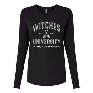 Funny Witches University Salem Massachusetts Witch College Womens Cotton Relaxed Long Sleeve T-Shirt