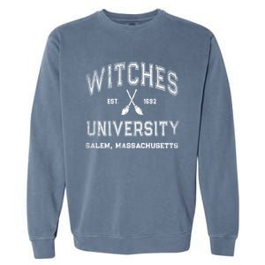 Funny Witches University Salem Massachusetts Witch College Garment-Dyed Sweatshirt