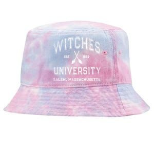 Funny Witches University Salem Massachusetts Witch College Tie-Dyed Bucket Hat