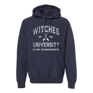 Funny Witches University Salem Massachusetts Witch College Premium Hoodie