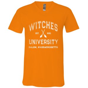 Funny Witches University Salem Massachusetts Witch College V-Neck T-Shirt