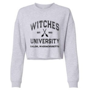 Funny Witches University Salem Massachusetts Witch College Cropped Pullover Crew