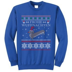 Frohe WuffnäChs Ugly Christmas Sweater Dachshund Woofmas Gift Tall Sweatshirt