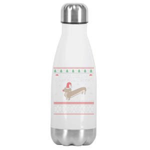 Frohe WuffnäChs Ugly Christmas Sweater Dachshund Woofmas Gift Stainless Steel Insulated Water Bottle