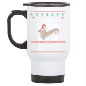 Frohe WuffnäChs Ugly Christmas Sweater Dachshund Woofmas Gift Stainless Steel Travel Mug