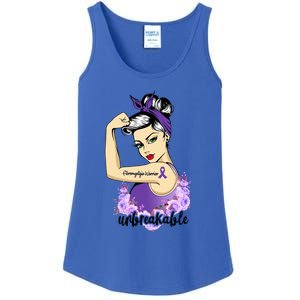 Fibromyalgia Warrior Unbreakable Lady Fibro Awareness Meaningful Gift Ladies Essential Tank