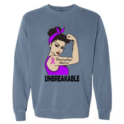 Fibromyalgia Warrior Unbreakable Gift Perfect Strong Gift Garment-Dyed Sweatshirt