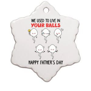 Funny We Used To Live In Your Balls Fathers Day Sperm Daddy Cute Gift Ceramic Star Ornament