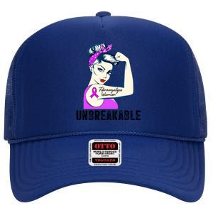 Fibromyalgia Warrior Unbreakable Gift Perfect Strong Gift High Crown Mesh Back Trucker Hat