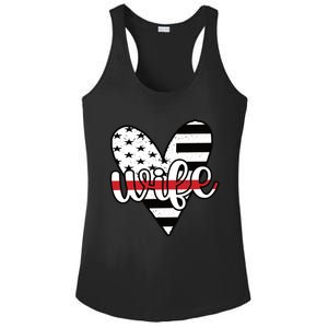 Fire Wife Us Flag Proud Firefighter Wife Funny Gift Ladies PosiCharge Competitor Racerback Tank