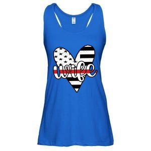 Fire Wife Us Flag Proud Firefighter Wife Funny Gift Ladies Essential Flowy Tank