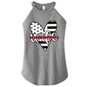 Fire Wife Us Flag Proud Firefighter Wife Funny Gift Women's Perfect Tri Rocker Tank