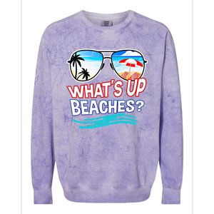 Funny Whats Up Beaches Family Vacation Matching Gift Colorblast Crewneck Sweatshirt