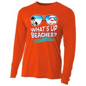 Funny Whats Up Beaches Family Vacation Matching Gift Cooling Performance Long Sleeve Crew