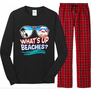 Funny Whats Up Beaches Family Vacation Matching Gift Long Sleeve Pajama Set