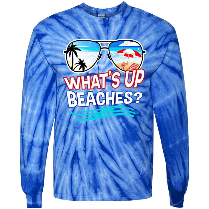 Funny Whats Up Beaches Family Vacation Matching Gift Tie-Dye Long Sleeve Shirt