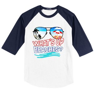 Funny Whats Up Beaches Family Vacation Matching Gift Baseball Sleeve Shirt