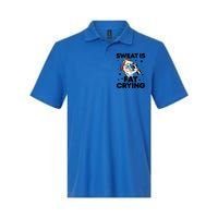 Funny Workout Unicorn Gift Sweat Is Fat Crying Gym Gift Softstyle Adult Sport Polo