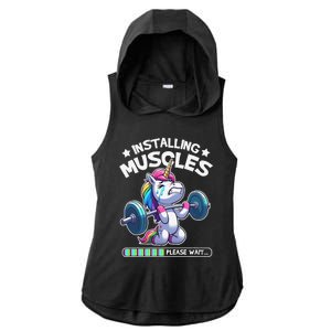 Fitness Weightlifting Unicorn Gym Workout Weight Training Ladies PosiCharge Tri-Blend Wicking Draft Hoodie Tank