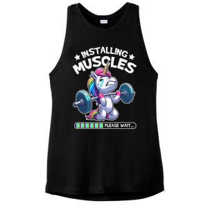 Fitness Weightlifting Unicorn Gym Workout Weight Training Ladies PosiCharge Tri-Blend Wicking Tank