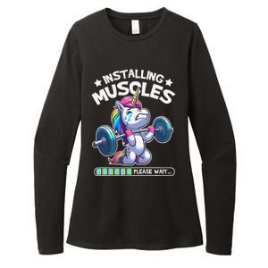 Fitness Weightlifting Unicorn Gym Workout Weight Training Womens CVC Long Sleeve Shirt